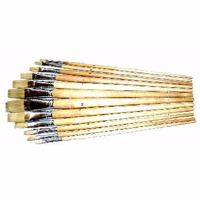 Pinselset 12er - Borstenpinsel Flach