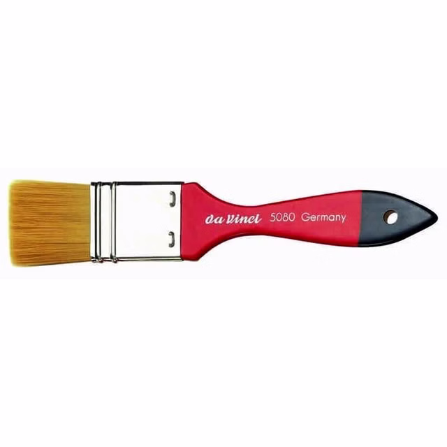 da Vinci 5080 Gr 50 COSMOTOP BREITE PINSEL rot-schwarzlack. Stiele