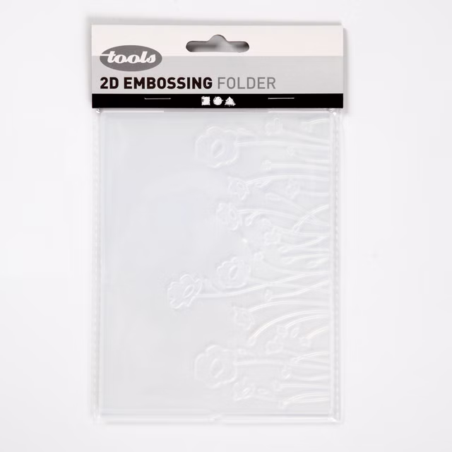 Prägeschablone 11x14x0,2 cm, mit dem Motiv mehrerer Blumen 11764