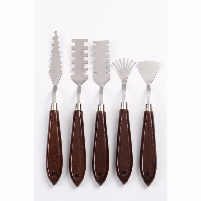 Palettmesser Set, Malmesser für Oel und Acryl 17 bis 21 cm B2 5 Stueck