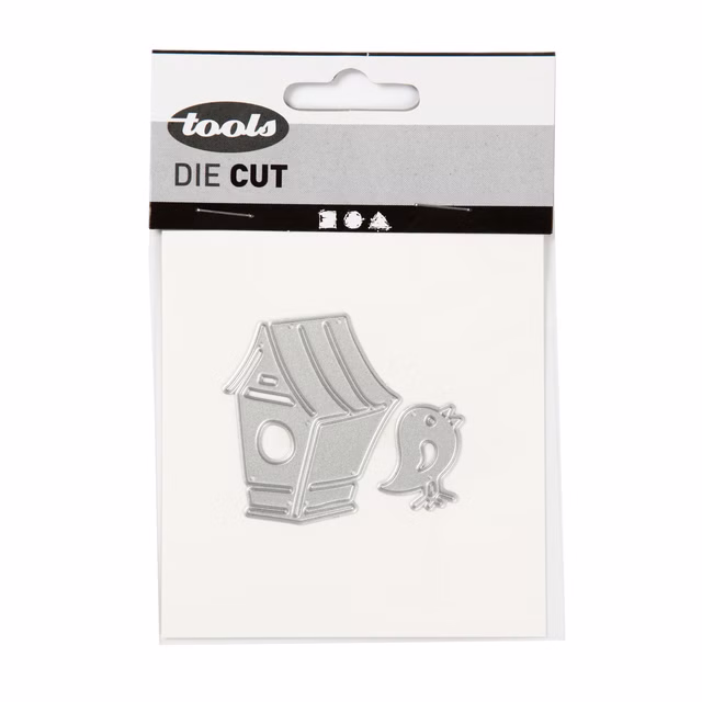 Stanzschablone mit dem Motiv eines Vogelhaus mit Vogel 11787