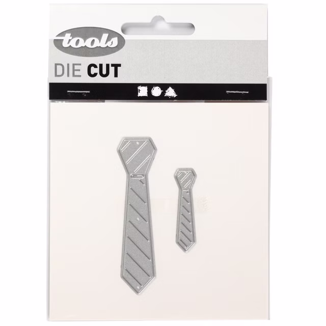 Stanzschablone mit dem Motiv einer Krawatte, 26x99 und 9x35 mm 118009