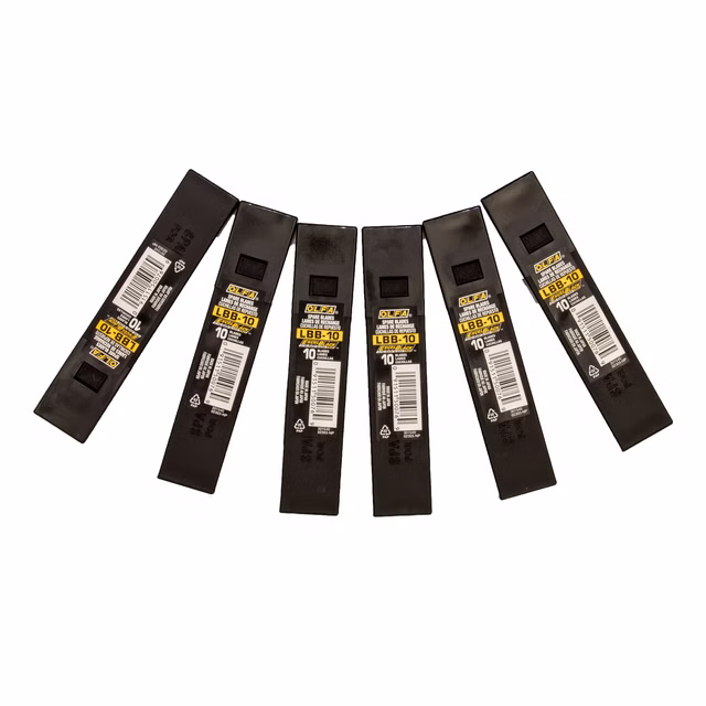 Olfa 6 Stück Etui mit 10 Ersatzklingen LBB 18mm für Industrie Cutter Black ultra scharf