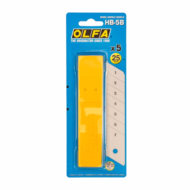 Olfa HB-5B Höhe 25mm, 5 Klingen, in Kunststoffbox