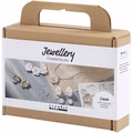 Mini Kreativ Set Schmuck, Ohrringe, Armband und Halskette im Blumendesign, Beige, Hellbeige, Beige Mini Kreativ Set Schmuck, Ohrringe, Armband und Halskette im Blumendesign, Beige, Hellbeige, Beige