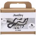 Mini Kreativ Set Schmuck, Halskette und Ohrringe, Schwarz, Weiß