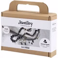 Mini Kreativ Set Schmuck, Halskette und Ohrringe, Schwarz, Weiß