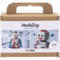 Mini Kreativ Set Modellieren, Roboter, Blau, Grau, Rot Mini Kreativ Set Modellieren, Roboter, Blau, Grau, Rot