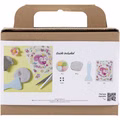 Mini Kreativ Set Modellieren, Stein mit Insekt, Grau, Hellpink, Helltürkis Mini Kreativ Set Modellieren, Stein mit Insekt, Grau, Hellpink, Helltürkis