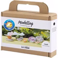 Mini Kreativ Set Modellieren, Stein mit Insekt, Grau, Hellpink, Helltürkis Mini Kreativ Set Modellieren, Stein mit Insekt, Grau, Hellpink, Helltürkis