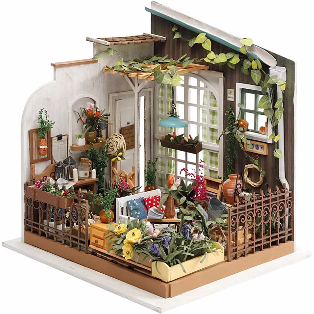 DIY-Miniatur-Zimmer, Gartenzimmer, H 21 cm, B 19,5 cm
