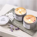 Mini Kreativ Set Kerzengießen, Sojawachskerze mit Aventurin und Amethyst, Creme, Creme Mini Kreativ Set Kerzengießen, Sojawachskerze mit Aventurin und Amethyst, Creme, Creme