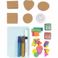 Kreativ Set Stempeldruck, Dekorierte Schachteln und Karten, Beige, Mittelgrün, Mint, Rot transparent