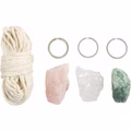 Mini Kreativ Set Macramé, Schlüsselringe, Matt transparent, Staubgrün, Staubrosa, Hellnatur Mini Kreativ Set Macramé, Schlüsselringe, Matt transparent, Staubgrün, Staubrosa, Hellnatur