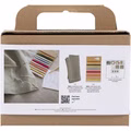 Mini Kreativ Set Sticken, Serviette, Staubgrün
