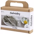 Mini Kreativ Set Sticken, Serviette, Staubgrün