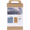 Kreativ Set Sticken, Einkaufstasche, Taubenblau
