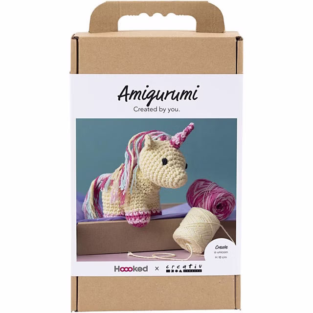 Kreativ Set Amigurumi, Einhorn, Regenbogenfarben 48 