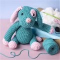 Kreativ Set Amigurumi, Welpe, Pastellpink, Dunkeltürkis