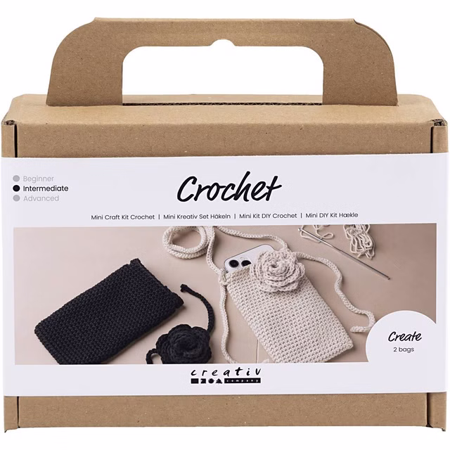 Mini Kreativ Set Häkeln, Tasche mit Rose