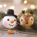 Mini Kreativ Set Modellieren - Weihnachtskugeln Rentier und Schneemann